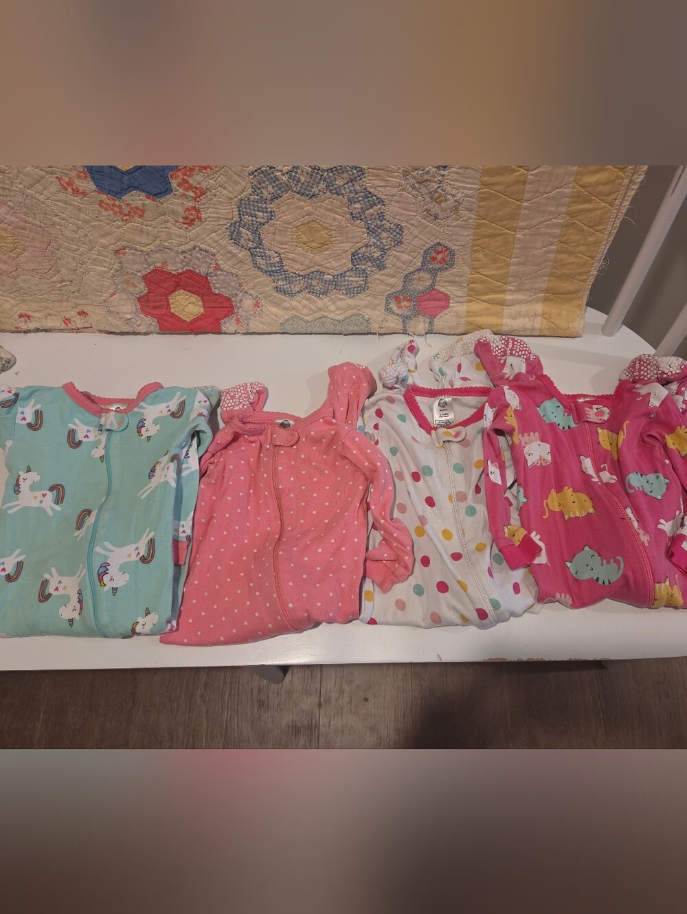 Gerber Sleeper Pajamas Polka Dots And Animal Prints Size 12M